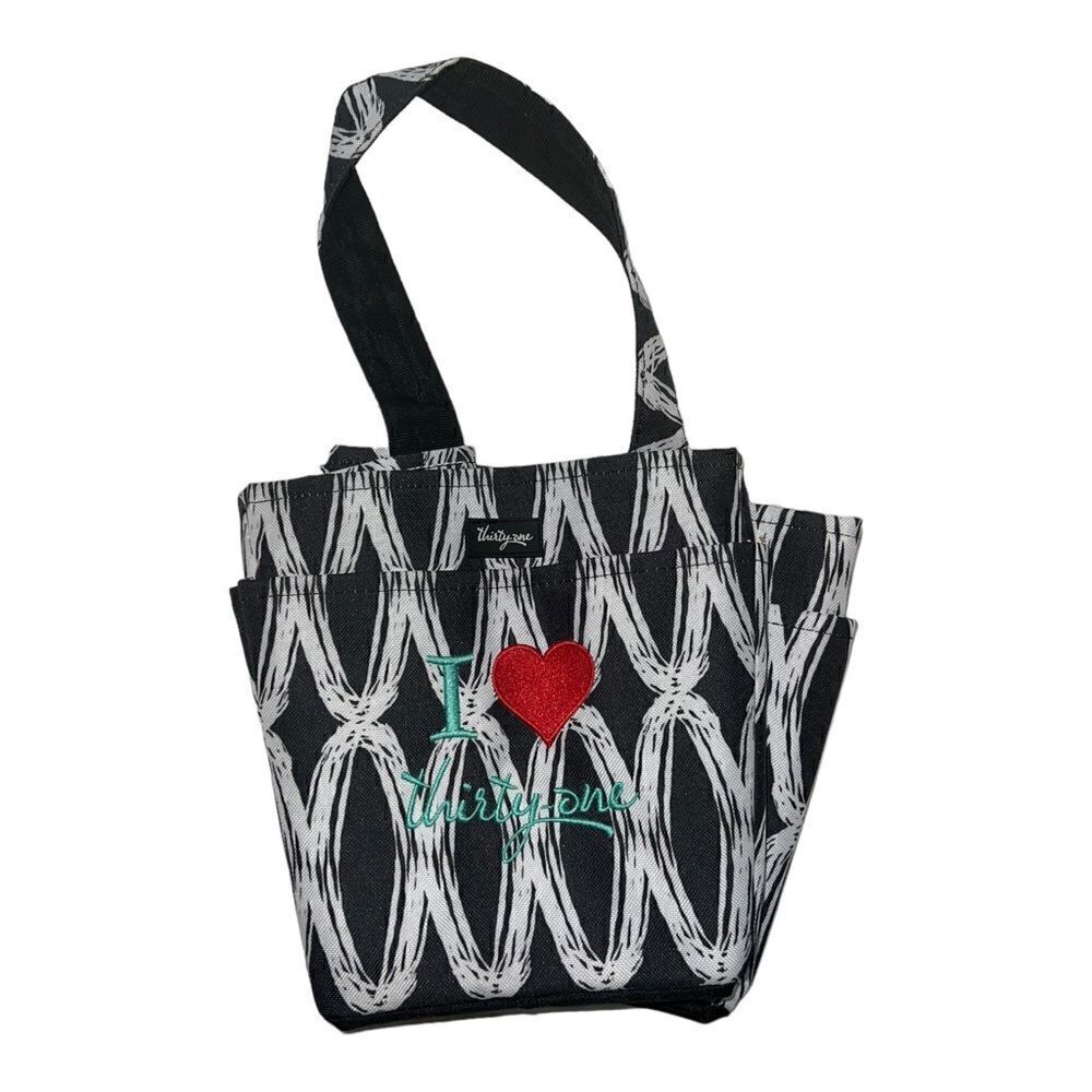 Thirty One Creative Caddy "I Love Thirty One" Embroidered in Black Lines New